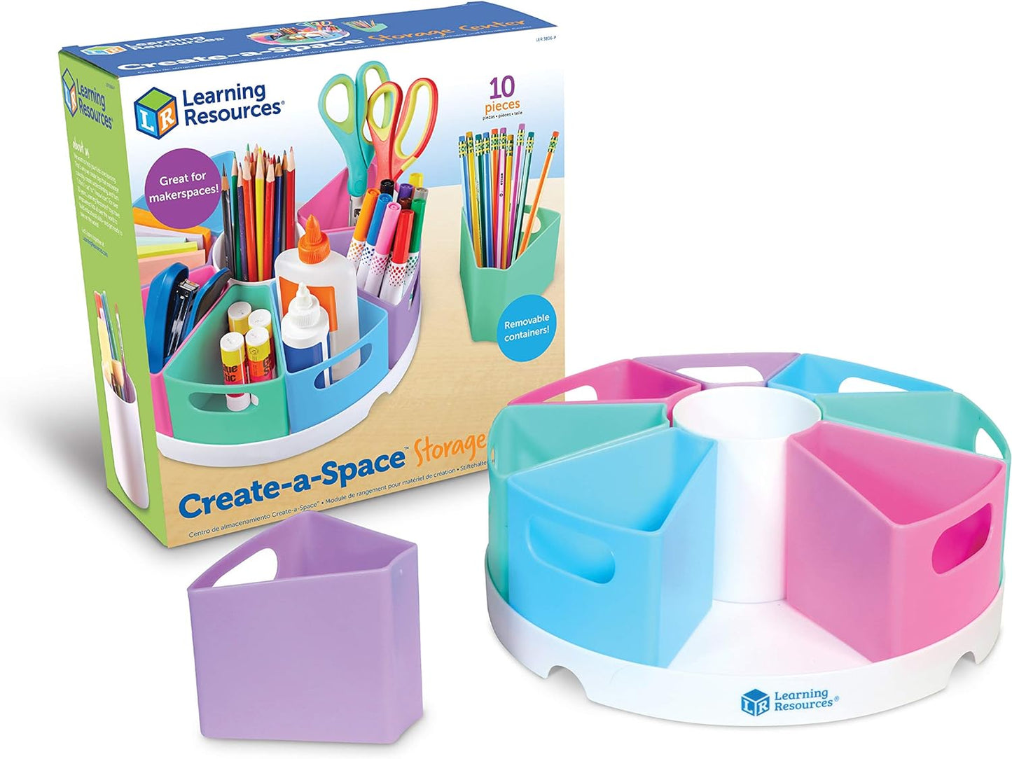 Create-A-Space Storage Center, 10 Piece Set - Desk Organizer for Kids, Art Organizer for Kids, Crayon Organizer, Homeschool Organizers and Storage