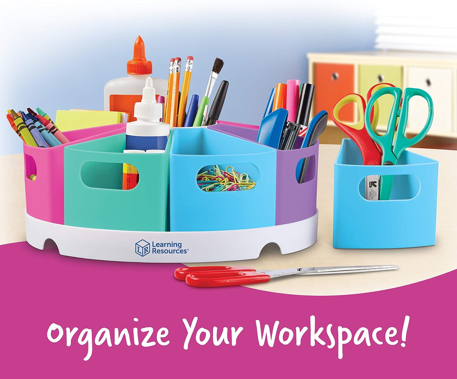 Create-A-Space Storage Center, 10 Piece Set - Desk Organizer for Kids, Art Organizer for Kids, Crayon Organizer, Homeschool Organizers and Storage